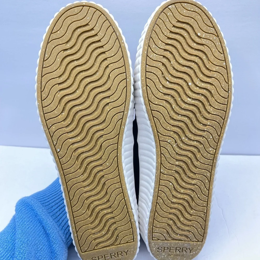 Sperry Women’s Size 10 Pier Wave Boat Platform Sneakers Casual black/white